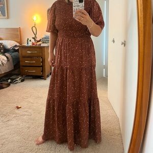 Flutter Sleeve Tiered Maxi Dress